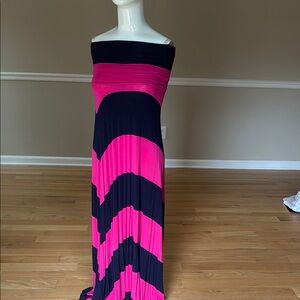 GAP striped tube dress pink/navy
